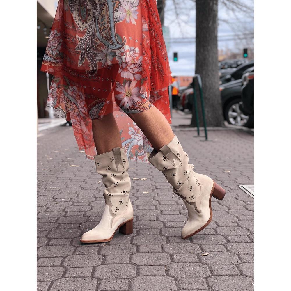 NEW CASTA tulip slouchy-western boot in arena